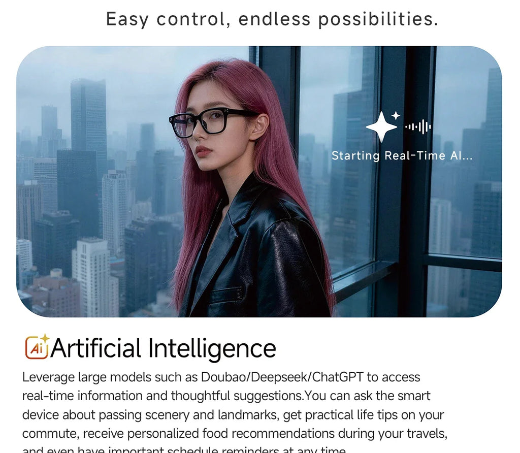 AI Smart Glasses NEW MT5 Ultra Real-time Translation Glasses 800W Pixel Camera Photo Video Recording Smart Wearable Devices