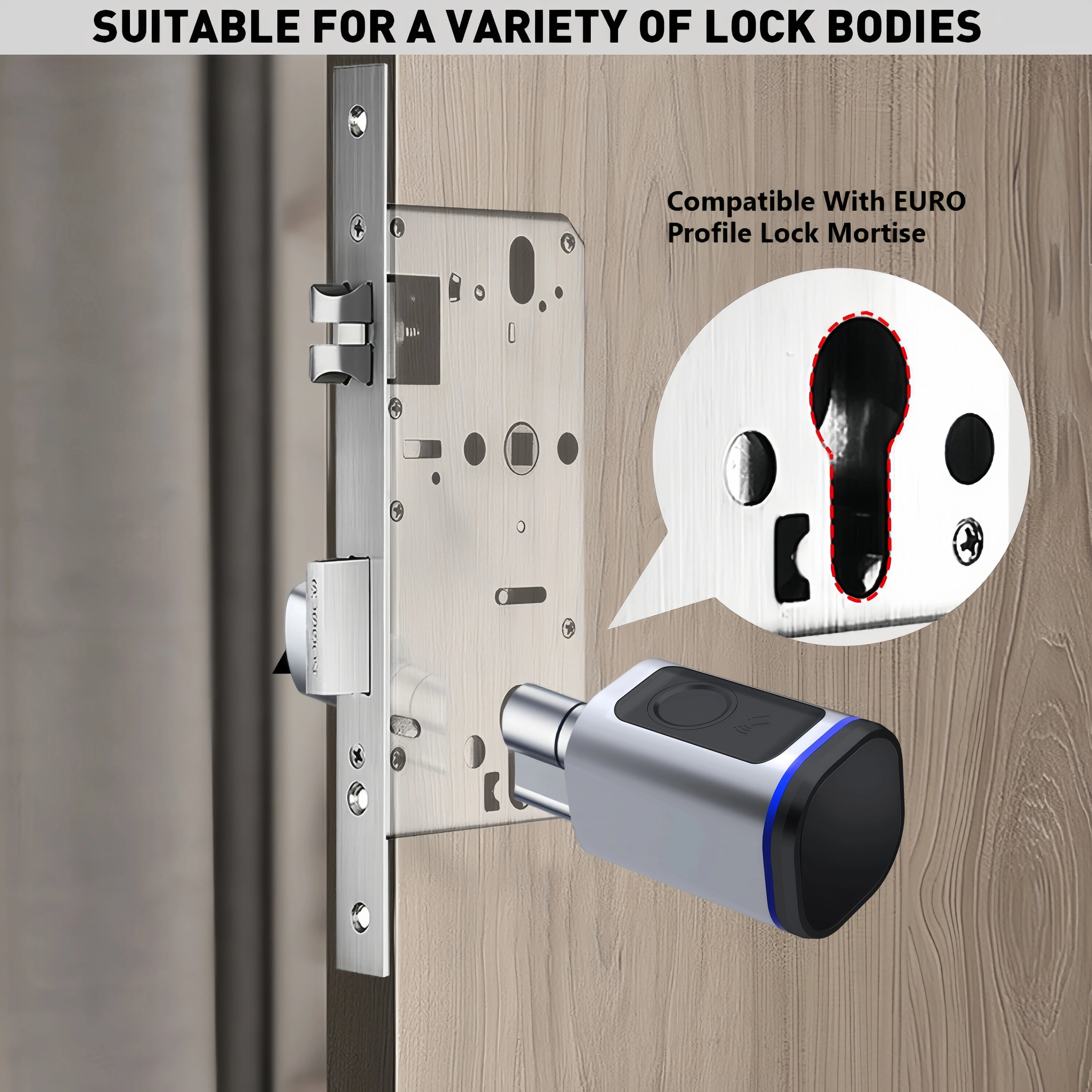 RAYKUBE L31 Tuya BLE Smart Fingerprint Electronic Door Lock Cylinder Lock With Tuya/ Smart Life APP Keys IC Card/NFC Unlock