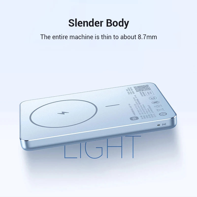 Xiaomi Ultra Slim Magnetic Power Bank 5000mAh WPB0507S Qi 7.5W Wireless Charger for Xiaomi 14 15 iPhone 15 16 MagSafe Charging