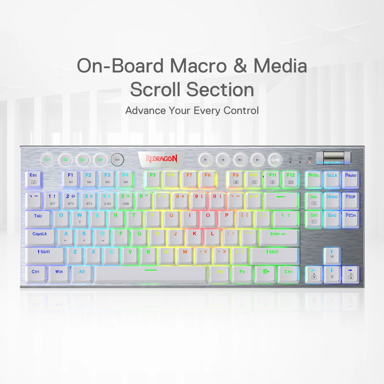 Redragon K621 Horus TKL Wireless RGB  Low Profile Mechanical Keyboard Wired 80% Ultra-Thin Bluetooth Red/Brown/Blue Switches