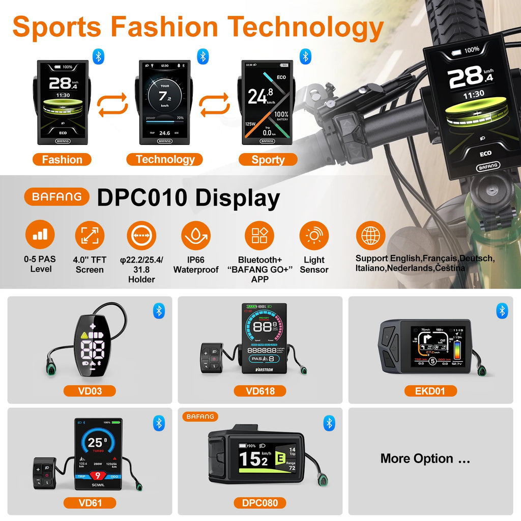 BAFANG CAN Display Electric Bike Computer DPC010 VD618 EKD01 Bluetooth Bafang CAN BUS Protocol Motors 5Pin Male Ebike Conversion