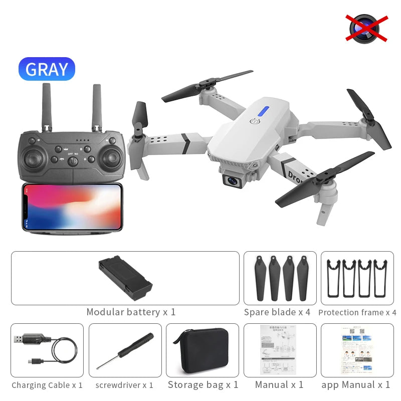 Hot Selling E88 Professional Mini RC Drone 4K Camera FPV Wifi Remote Control Toys for Beginners Quadcopter with HD Camera