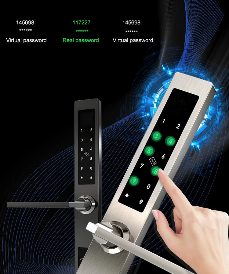 ZHDCOOKEY Electronic European Waterproof Bluetooth TTlock Fingerprint IC Card Password Digital Smart Door Lock For Aluminum Door