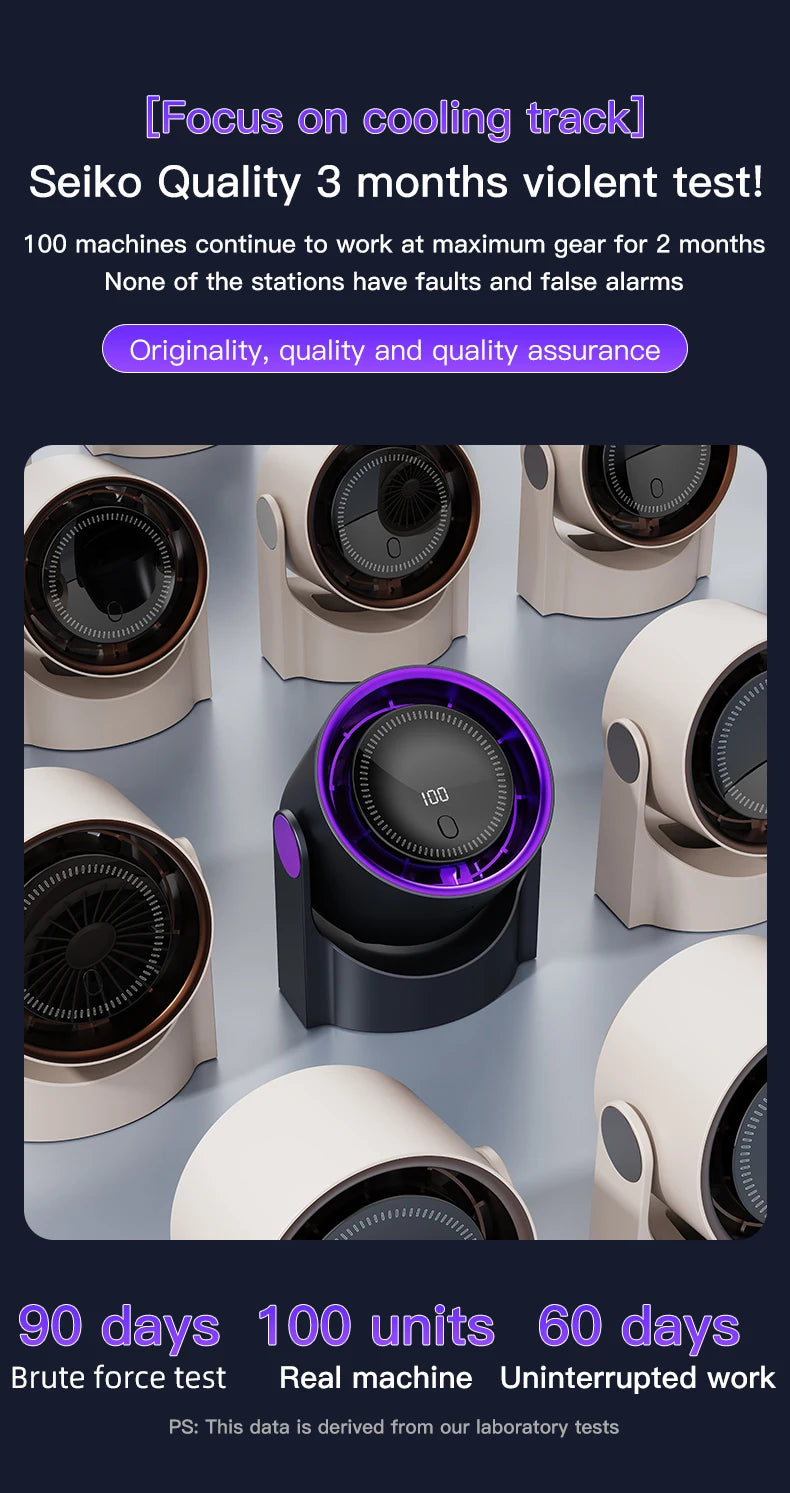 TINSOL New Desktop Electric Fan Air Circulator, Wireless Portable Home Silent Ventilator Suitable for Desktop Wall and Ceiling