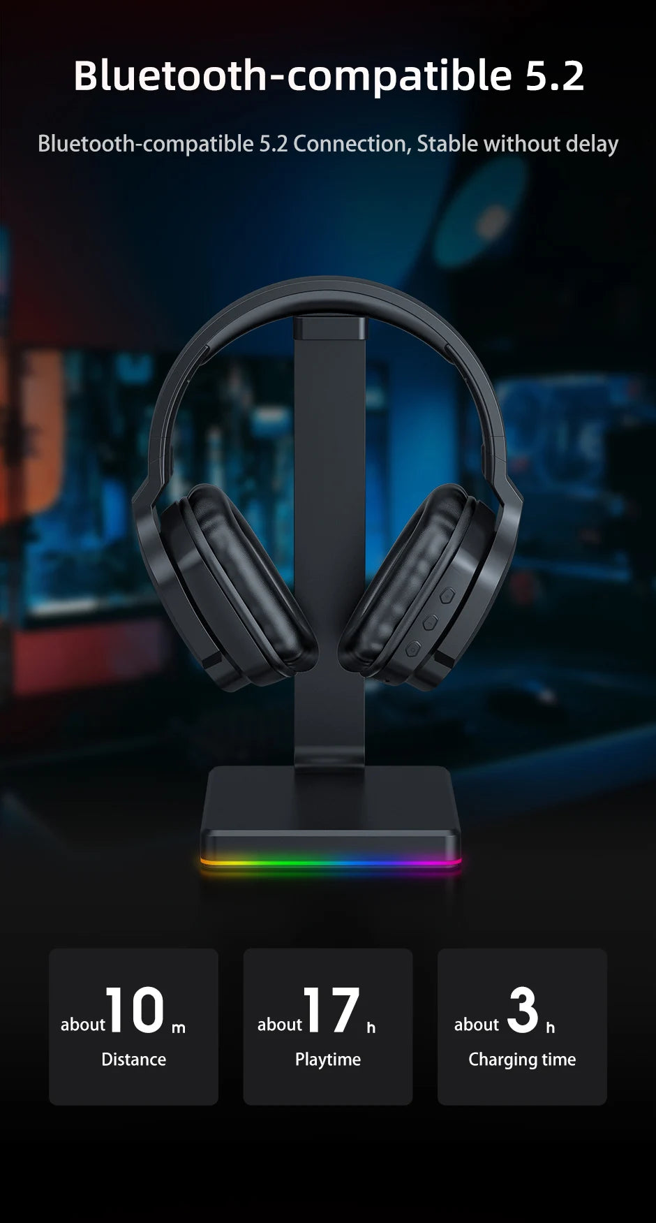 ONIKUMA Wireless Gaming HeadsetNoise Cancelling Earphone Headset Gaming Headphone With Microphone RGB B60  For PS5 PS4 PC Mac