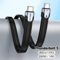 UGOURD Thunderbolt5 80Gbps Cable USB5 USB 4-V2 Type-C Thunderbolt 0.15m 1m 240W Fast Charging Cable For SSD Enclosure USB-C Hub