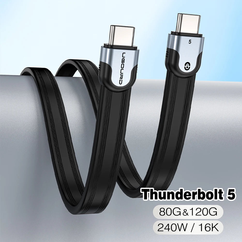 UGOURD Thunderbolt5 80Gbps Cable USB5 USB 4-V2 Type-C Thunderbolt 0.15m 1m 240W Fast Charging Cable For SSD Enclosure USB-C Hub