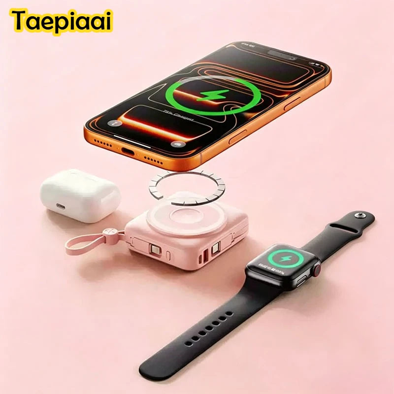 Taepiaai PD20W PowerBank Magnetic 20000mAh Portable Wireless Fast Charging PowerBank for Magsafe for IPhone Huawei Samsung Watch