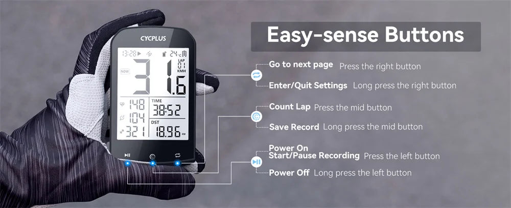 CYCPLUS M1 GPS Bicycle Computer Cycling Speedometer Bluetooth 5.0 ANT+ Ciclismo Speed Meter for Garmin Zwift Bike Accessories