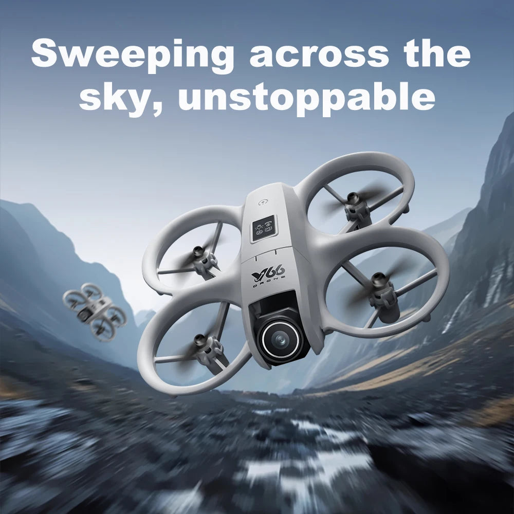 New V66 Mini Drone WIFI FPV Hover 4K Professional HD Camera Pocket Coloful Lights Dron Rc Plane Foldable RC Quadcopter Boy Toys
