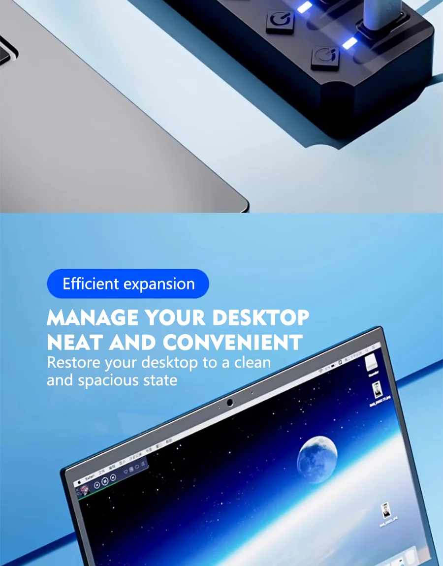 JUMPEAK 4 Port 7 Port USB Hub USB3.0 Expander Docking Station Splitter With Power Adapter With Switch For Laptop PC Multi-Device