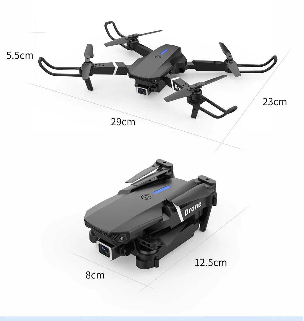 Hot Selling E88 Professional Mini RC Drone 4K Camera FPV Wifi Remote Control Toys for Beginners Quadcopter with HD Camera