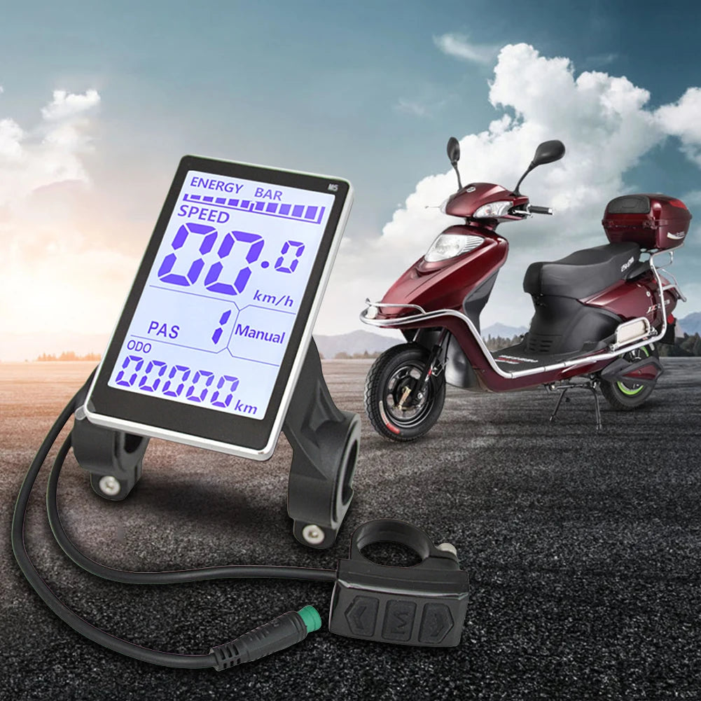 E-bike Display 24-48V Electric Bike LCD Display Meter Waterproof Electric Scooter Panel Screen for Mountain Electric Bike Parts