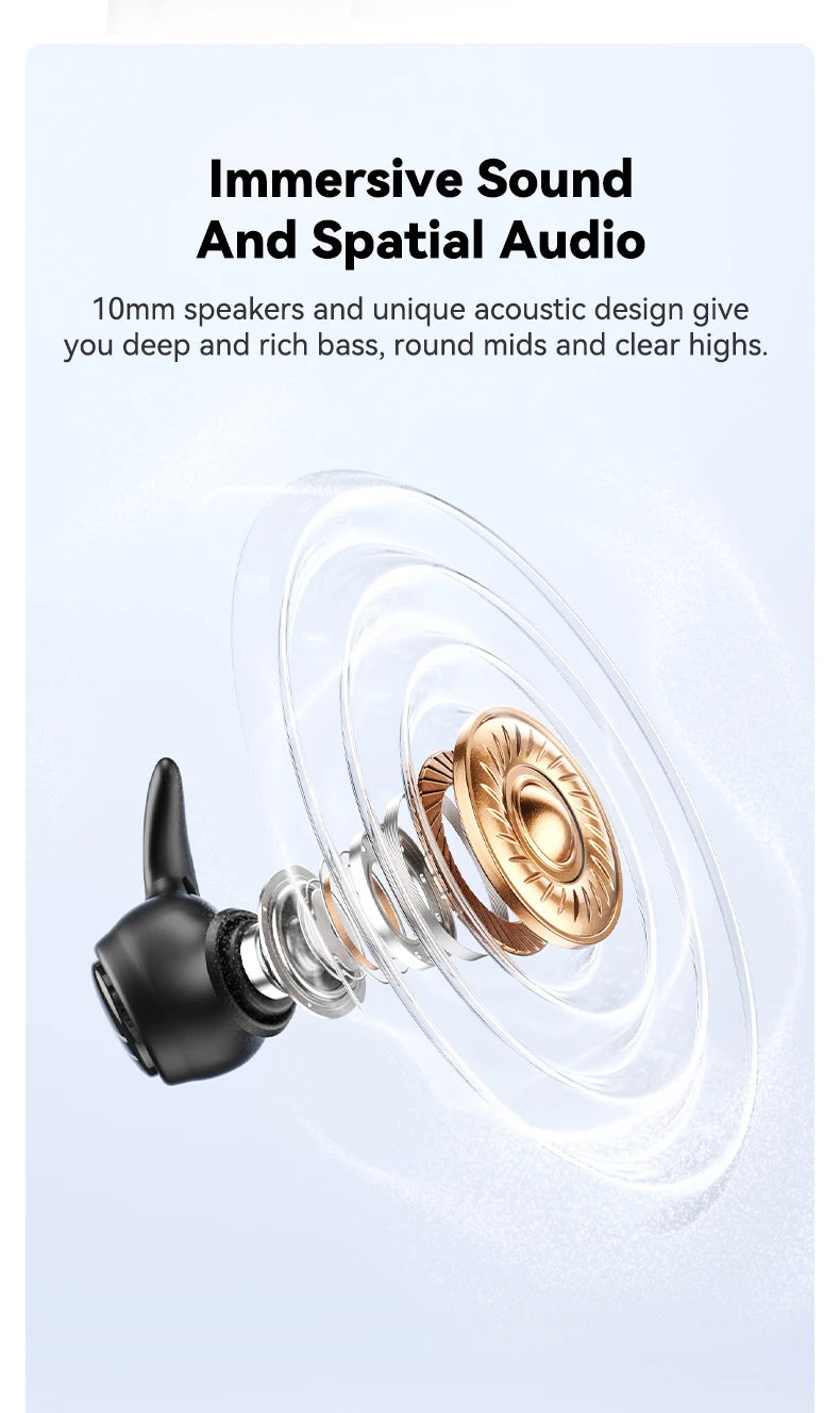 Wireless Bluetooth Headphones HTC NE76 Earbuds AI Smart Translation Earphones 30-Hour Battery Life For music office work sleep