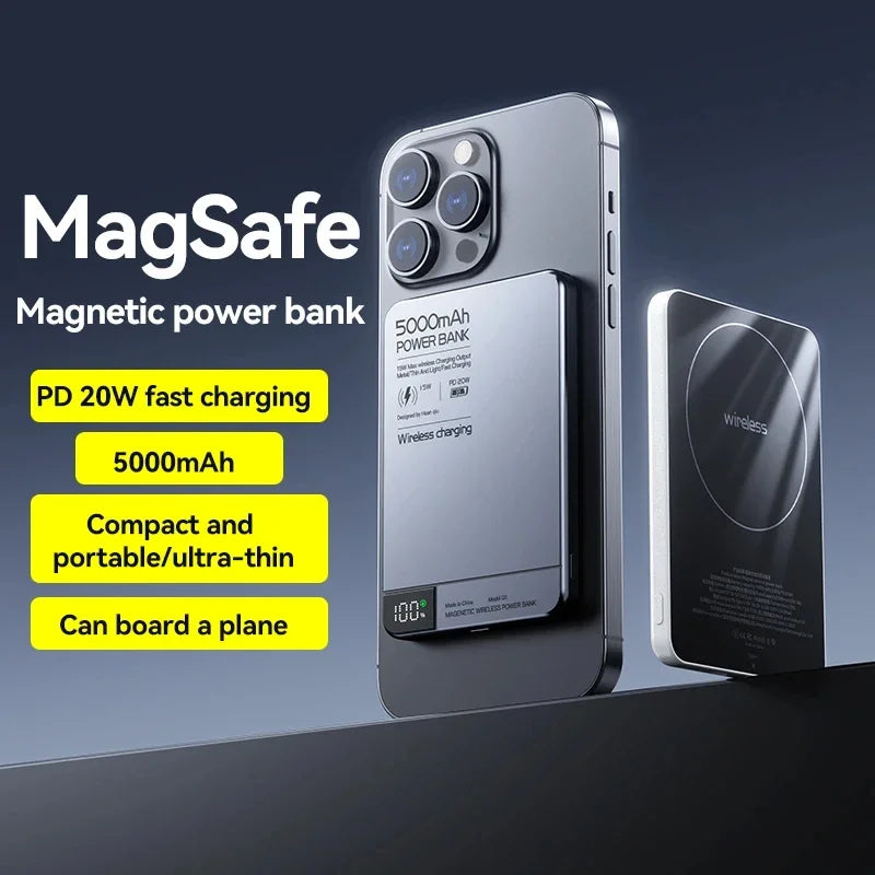 VIVO Ultra-thin Wireless Power Bank Magnetic Large Capacity Portable Fast Charging Spare Battery For iPhone Samsung For Magsafe