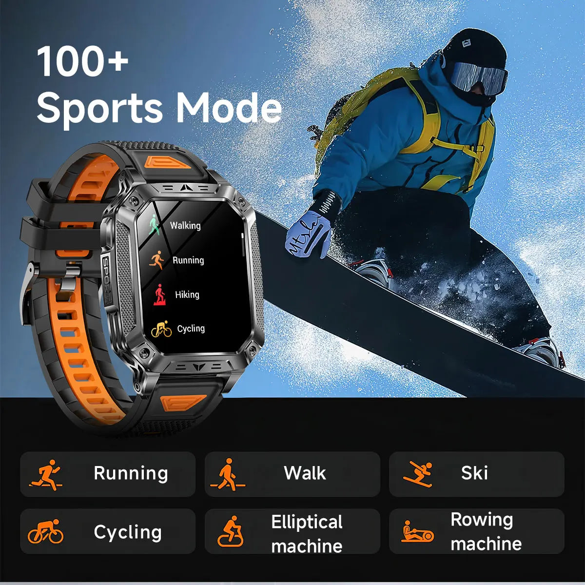 2026 New Built-in 1400mAh Super Large Battery Men Smart Watch Outdoor GPS 2.01"AMOLED Screen 10ATM Waterproof BT Call Smartwatch
