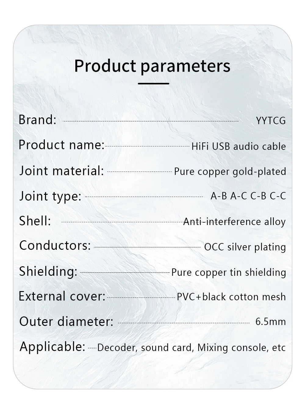 HIFI USB OCC Cable USB Type A to B USB Cable 6N DAC A-C Audio Cable OCC Silver Plating Data Cable