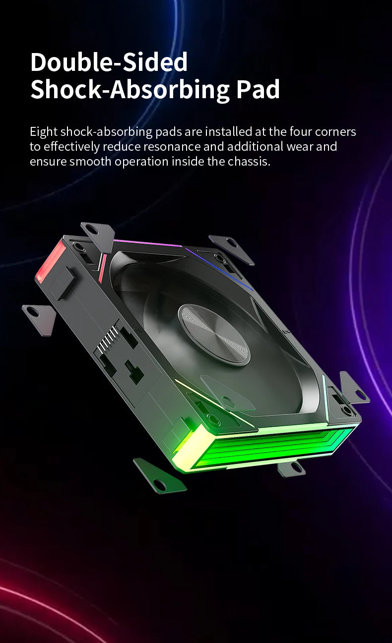 TEUCER JM-5 3-in-1 ARGB PC Fan 800-2000RPM Case Fan Compatible with 240 360 Water Cooling Radiator Wireless Cooling Fan Kit