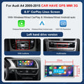 8.9 Inch 12.3"" Multimedia Display Touch Screen For Audi A4 S4 2009-2015 Airplay Miracast Function Wireless Carplay Android Auto