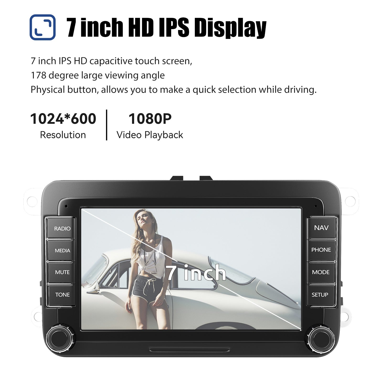 ESSGOO 7" Android 14 4G+64G Apple Carplay ChatGPT Car Stereo GPS WIFI RDS BT for VW Golf 5 6 Passat Polo Touran Tiguan Caddy EOS