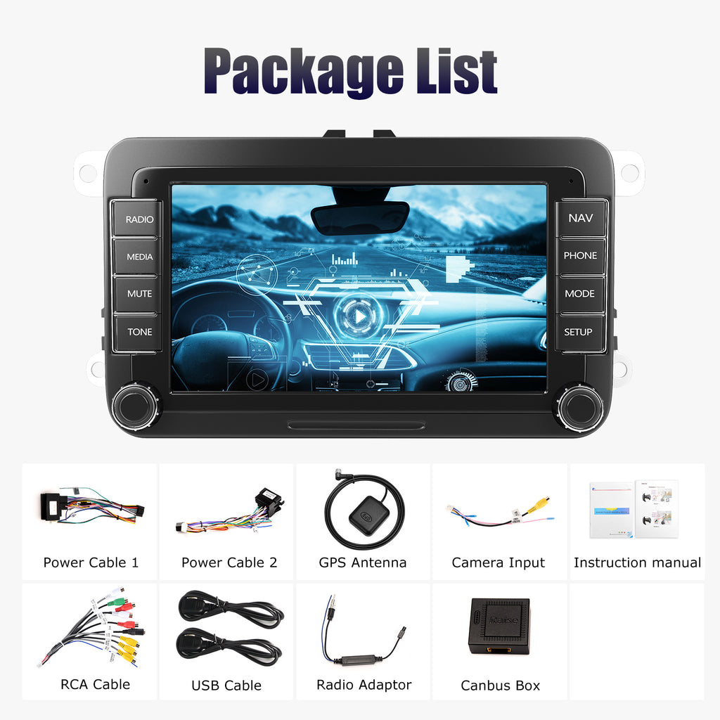 ESSGOO 7" Android 14 4G+64G Apple Carplay ChatGPT Car Stereo GPS WIFI RDS BT for VW Golf 5 6 Passat Polo Touran Tiguan Caddy EOS