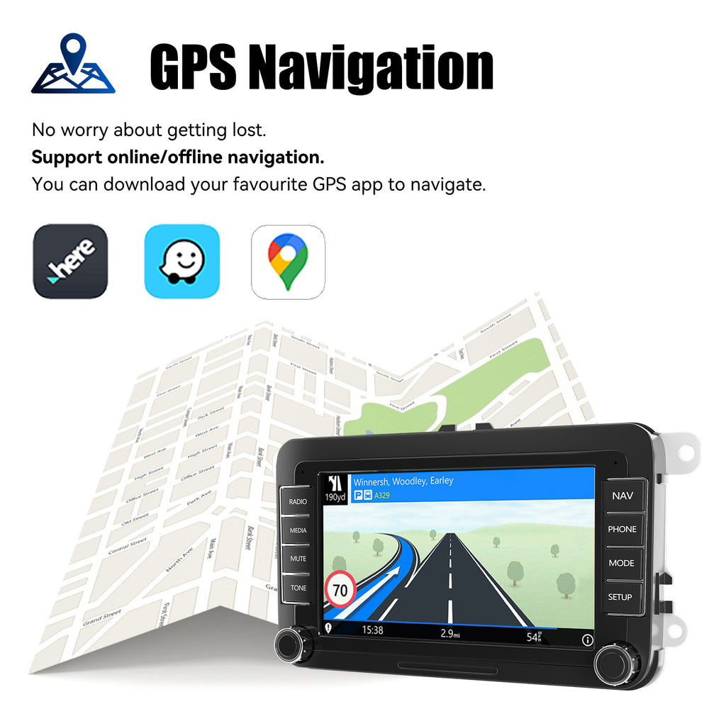 ESSGOO 7" Android 14 4G+64G Apple Carplay ChatGPT Car Stereo GPS WIFI RDS BT for VW Golf 5 6 Passat Polo Touran Tiguan Caddy EOS