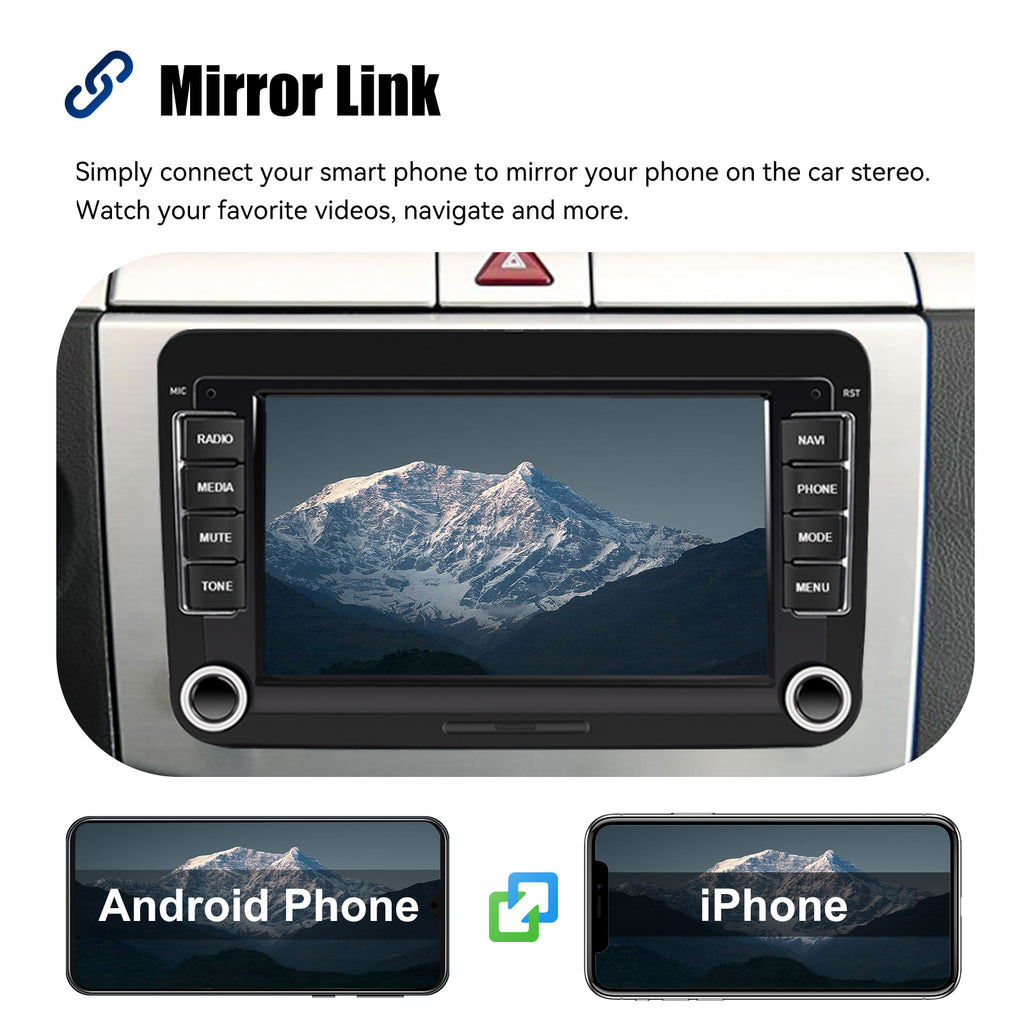 ESSGOO 7" Android 14 4G+64G Apple Carplay ChatGPT Car Stereo GPS WIFI RDS BT for VW Golf 5 6 Passat Polo Touran Tiguan Caddy EOS