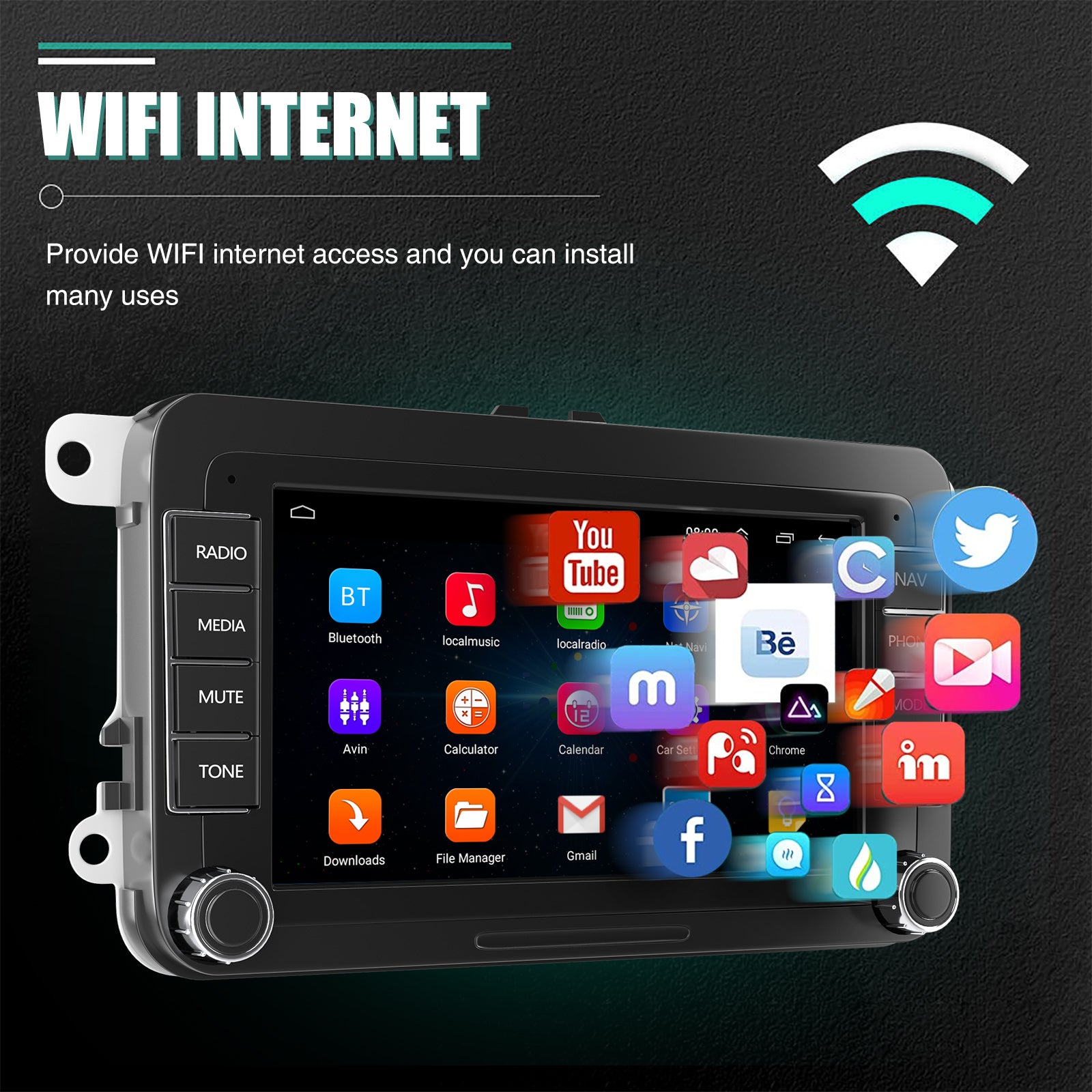 ESSGOO 7" Android 14 4G+64G Apple Carplay ChatGPT Car Stereo GPS WIFI RDS BT for VW Golf 5 6 Passat Polo Touran Tiguan Caddy EOS