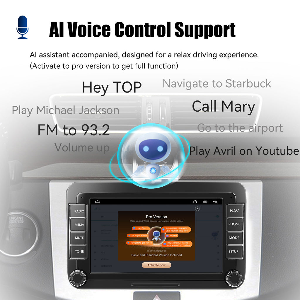 ESSGOO 7" Android 14 4G+64G Apple Carplay ChatGPT Car Stereo GPS WIFI RDS BT for VW Golf 5 6 Passat Polo Touran Tiguan Caddy EOS