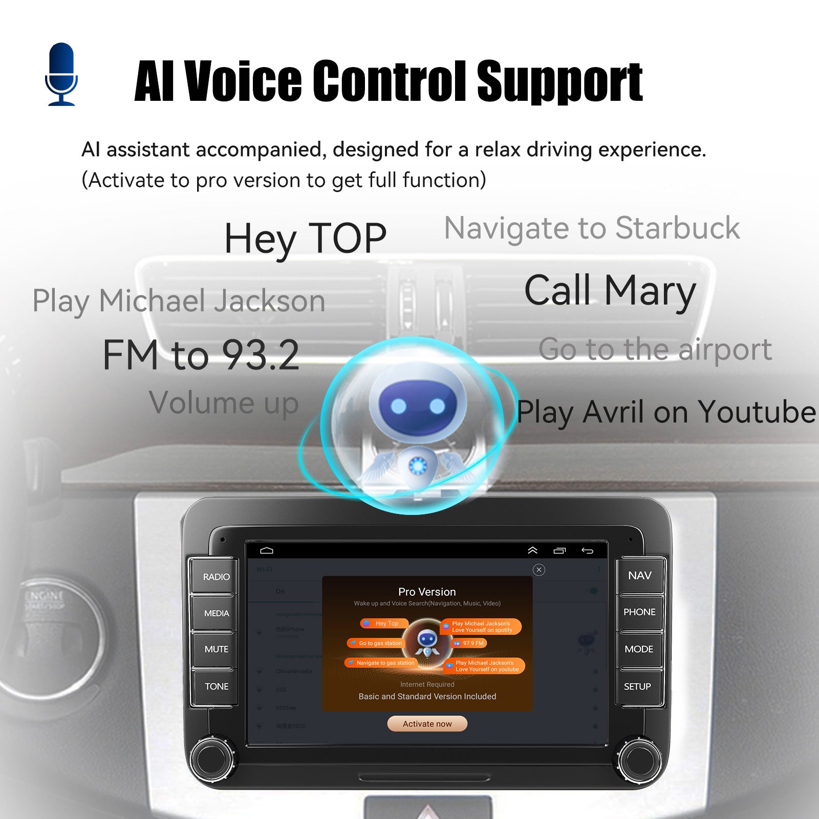 ESSGOO 7" Android 14 4G+64G Apple Carplay ChatGPT Car Stereo GPS WIFI RDS BT for VW Golf 5 6 Passat Polo Touran Tiguan Caddy EOS