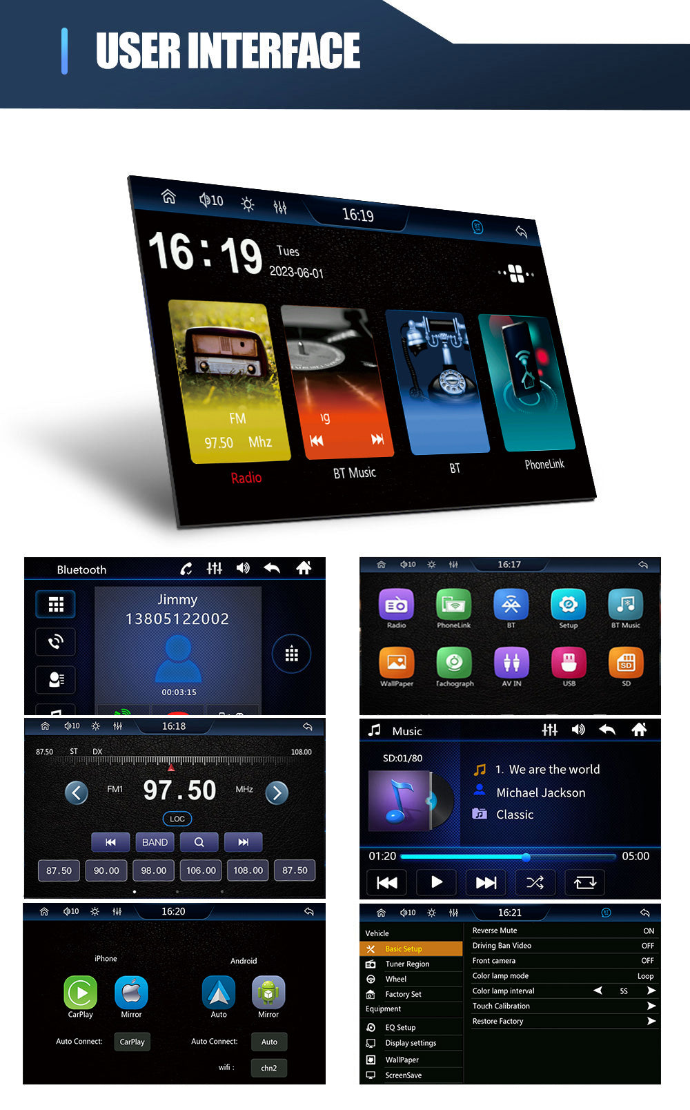 ESSGOO 7 Inch Wireless Apple Carplay Android Auto Double 2 DIN Car Stereo Radio AUX FM Bluetooth USB TF Touchscreen Mirror Link
